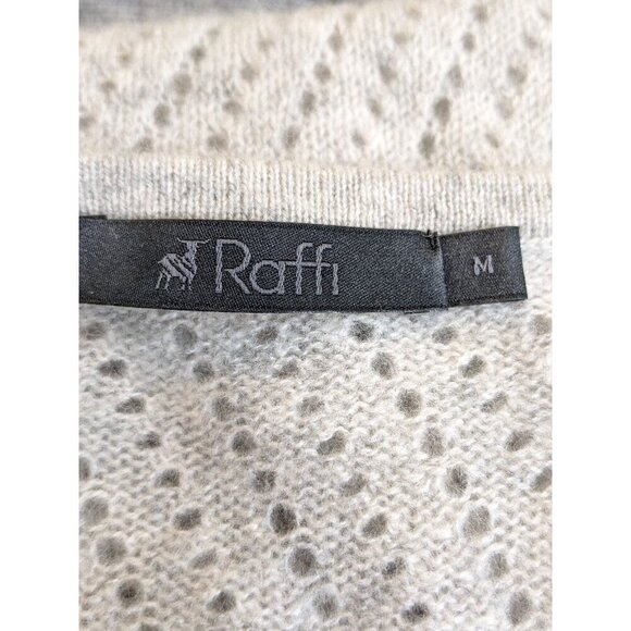 Womens Cashmere Sweater Size Medium Gray Mixed Knit Pullover Lightweight Raffi - Picture 4 of 5